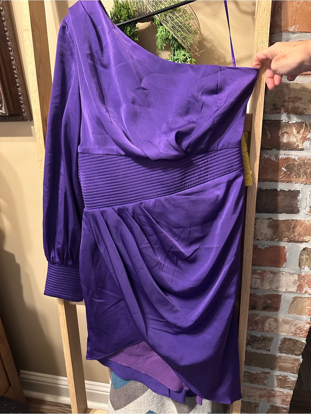 DO+BE One-Shoulder Draped Purple Cocktail Dress